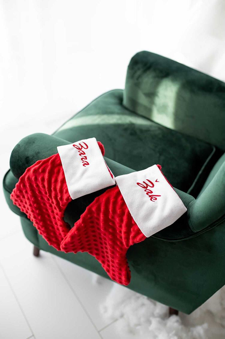 Božična nogavička rdeča