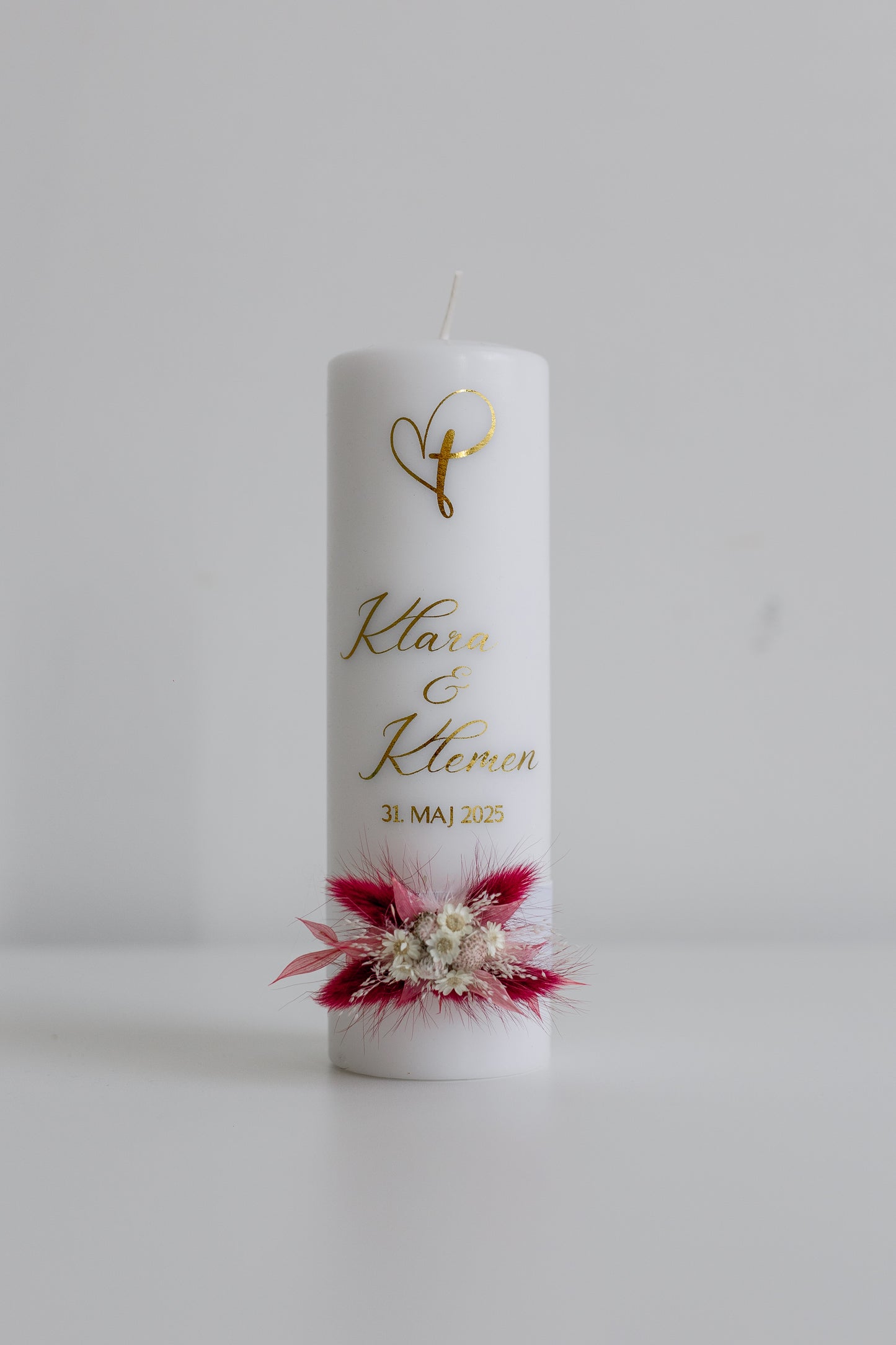 Poročna sveča - S suhim cvetjem