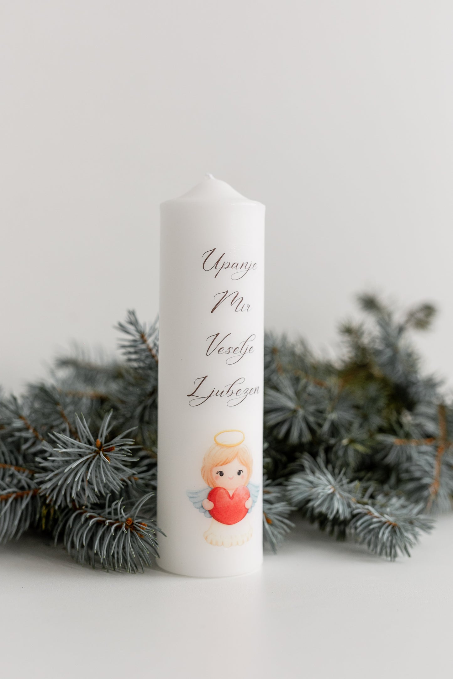 Adventna sveča z napisom in motivom