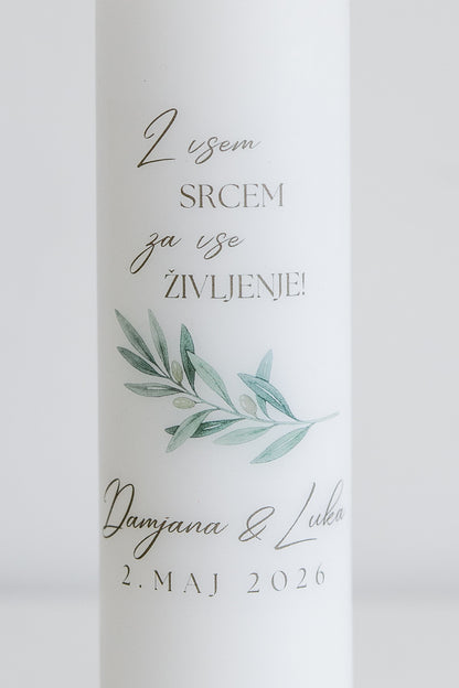 Poročna sveča - Oljčna vejica