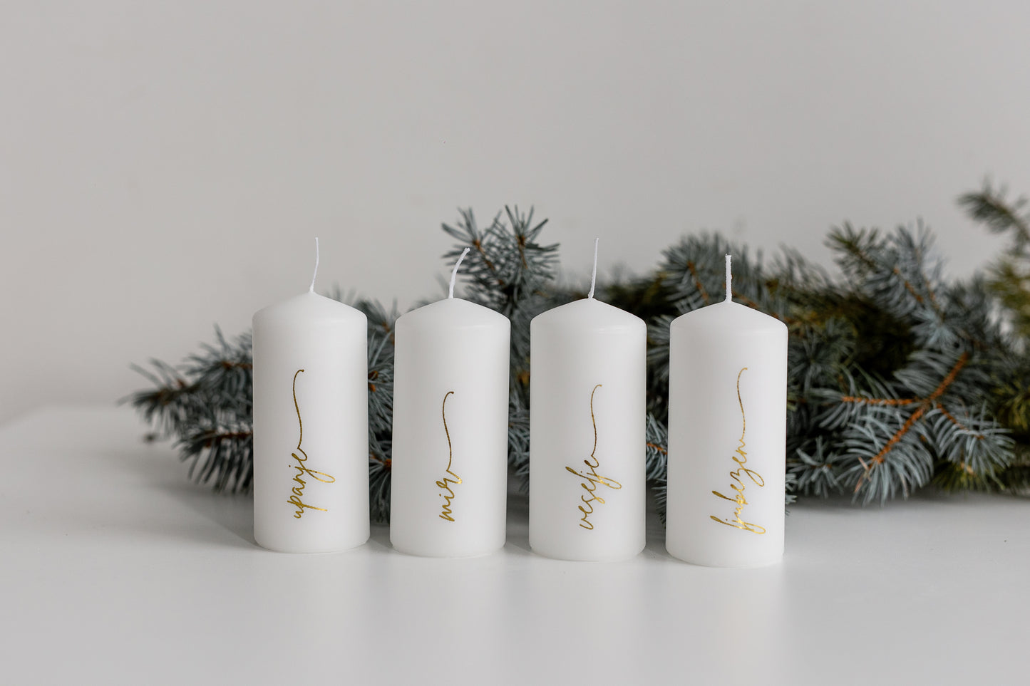 Adventne sveče z zlatim napisom (4 kos)