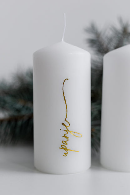 Adventne sveče z zlatim napisom (4 kos)