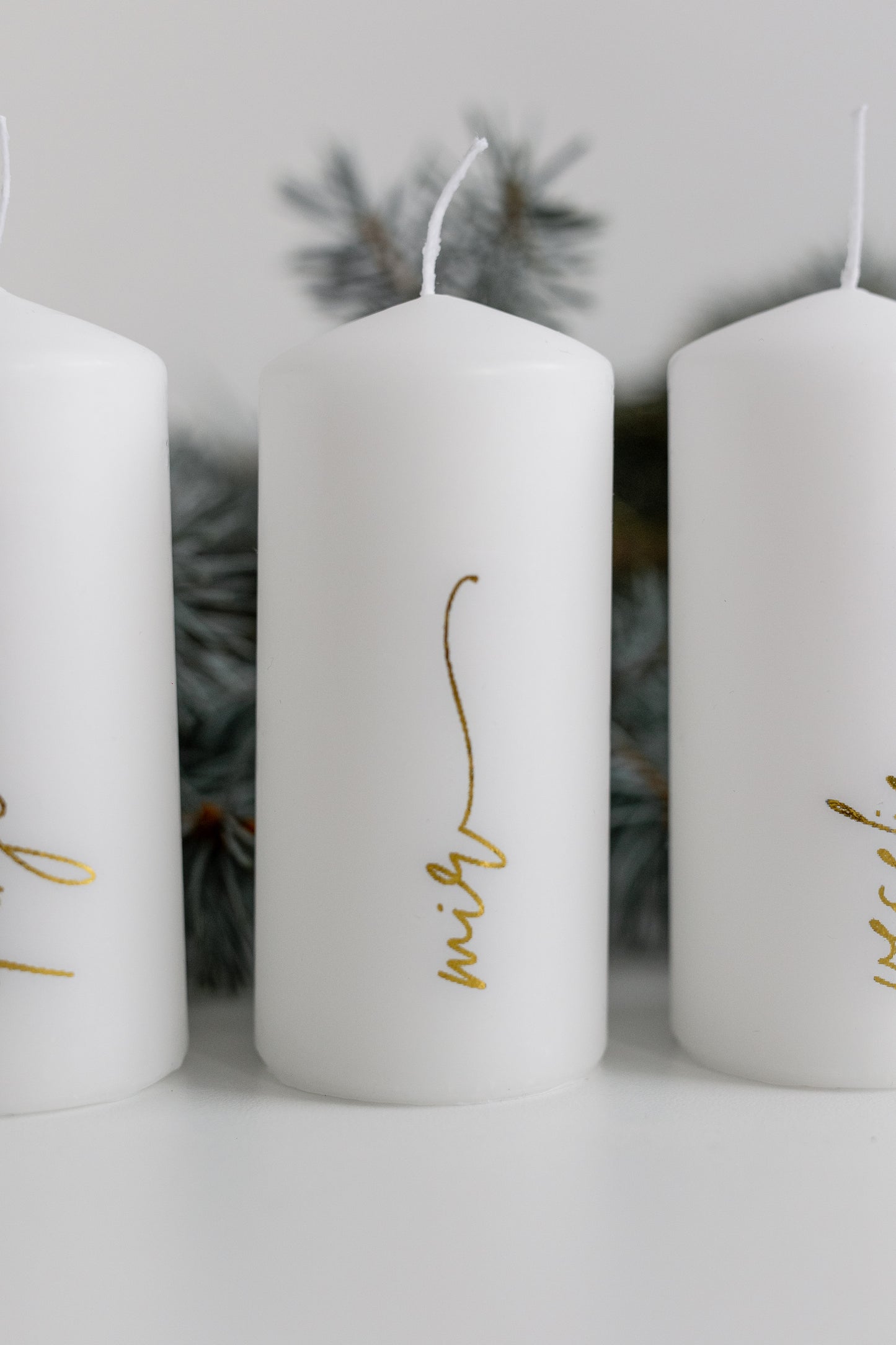 Adventne sveče z zlatim napisom (4 kos)