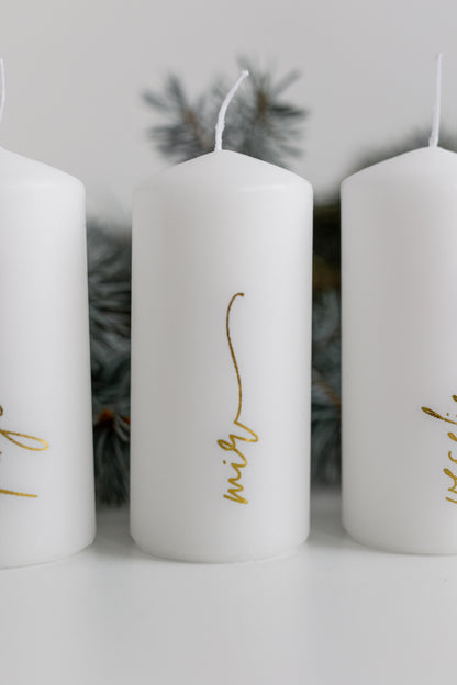 Adventne sveče z zlatim napisom (4 kos)
