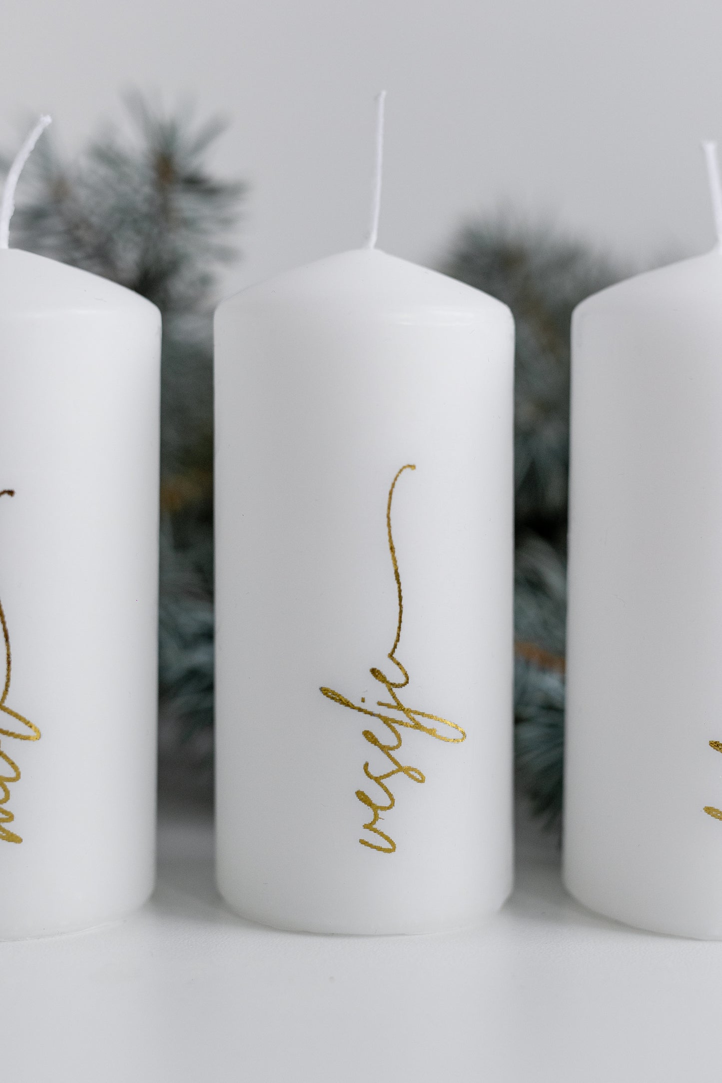Adventne sveče z zlatim napisom (4 kos)