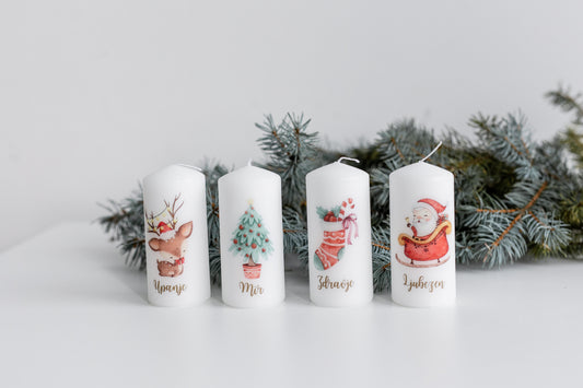 Adventne sveče Rdeča božična svetloba (4 kos)