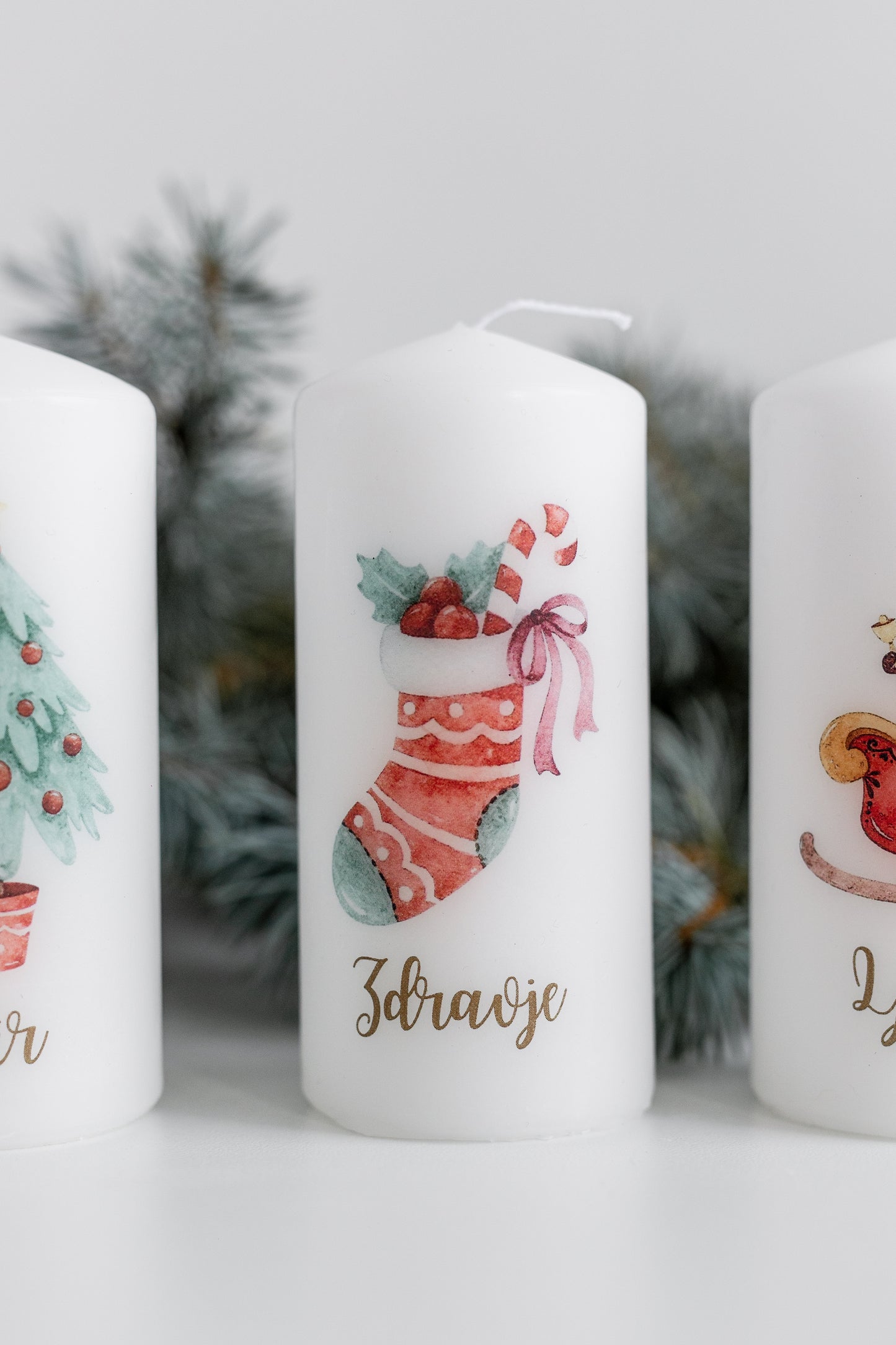 Adventne sveče Rdeča božična svetloba (4 kos)