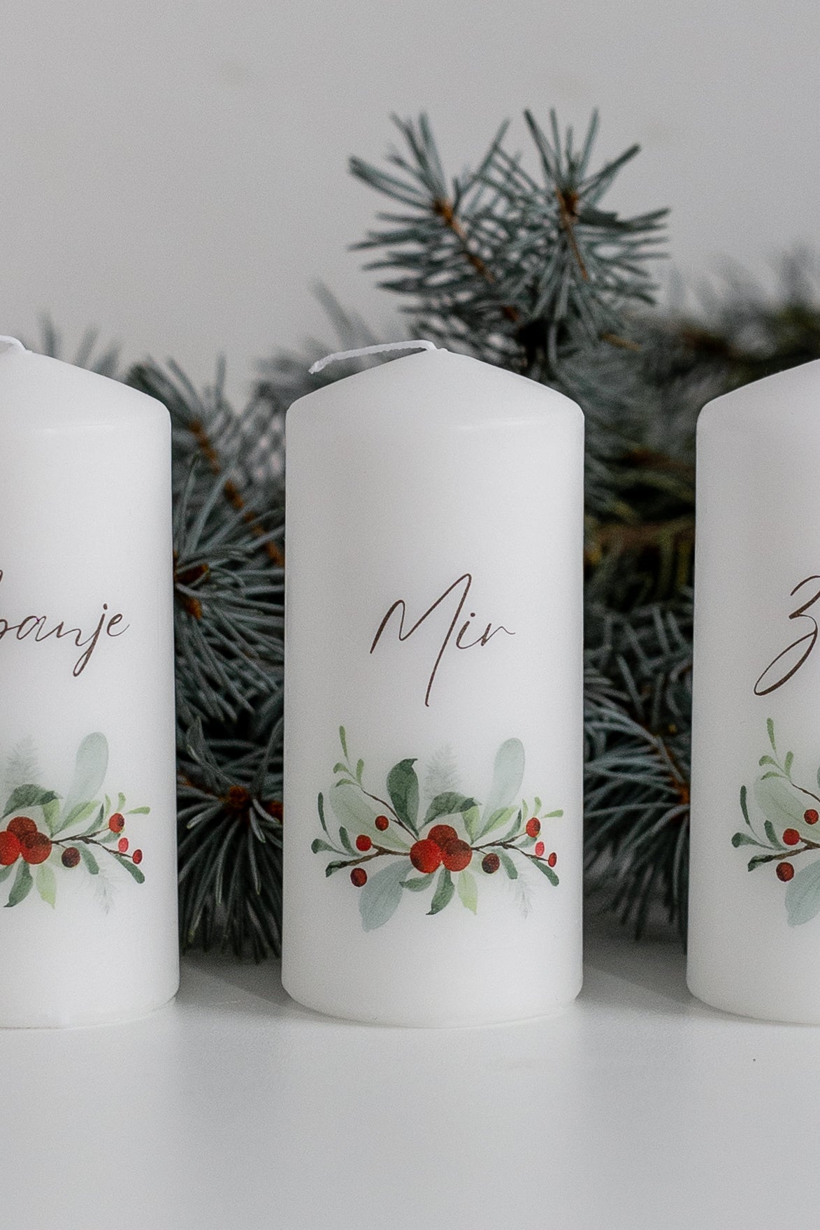 Adventne sveče Božična vejica (4 kos)