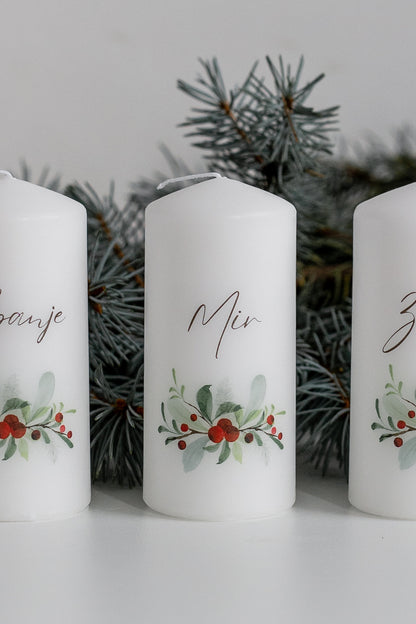 Adventne sveče Božična vejica (4 kos)
