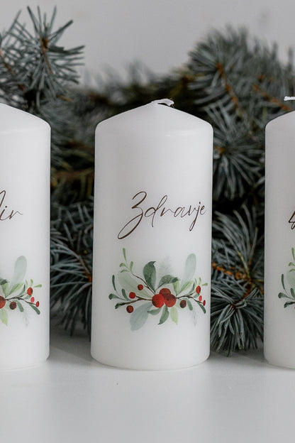 Adventne sveče Božična vejica (4 kos)