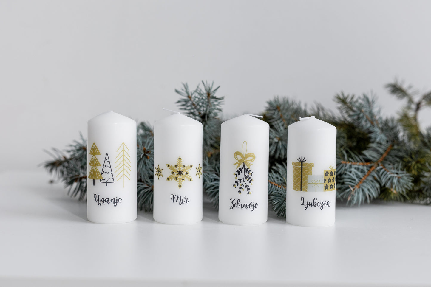 Adventne sveče Elegantni advent (4 kos)