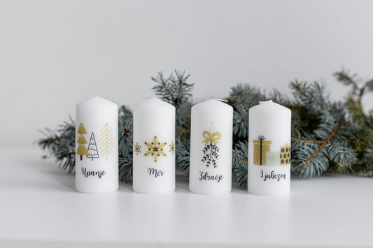 Adventne sveče Elegantni advent (4 kos)